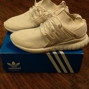 Mens white Adidas Tubular Nova PK